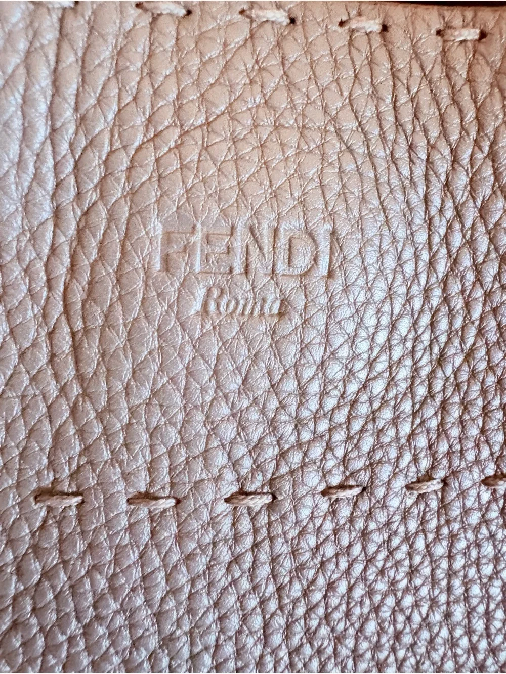 Fendi Selleria Large Anna 2-Way Tote Bag - Grey Pebbled Leather w/ CoA